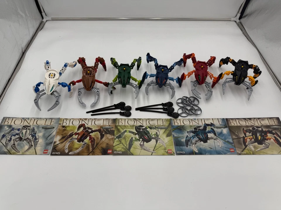 Lego Bionicle Visorak Juego de Completo con 6 Spinners Y 5 de 6 Instituciones Foto 1 de 4