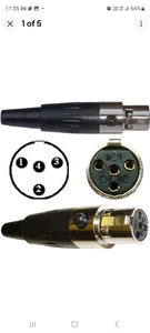Qty10 TA4F 4 Pin Mini XLR Connector Plug Inline Female Socket A1 - Picture 1 of 1