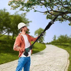 Electric Extendable Cordless Pole Saw W/Battery & Charger Tree Trimmer Pruner - Picture 1 of 16