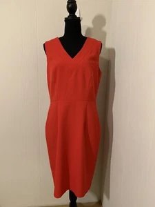 Nine West Damen rotes Etuikleid Größe 8 ärmellos gefüttert - Bild 1 von 5