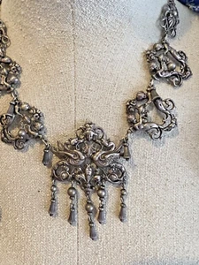 PARENTI  Signed Sterling Silver Antique Necklace Rare - Picture 1 of 12