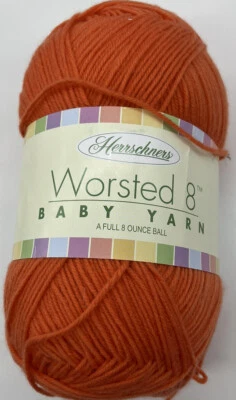 Herrschners Worsted 8 hilo para bebé "naranja" 1 madeja #399 Foto 1 de 2