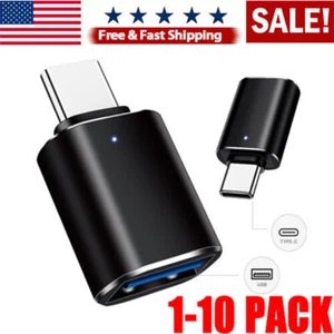 LED USB-C 3.1 Male to USB A Female Adapter Converter OTG Type C Android Phone - Picture 1 of 15