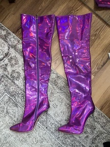 Holographic Thigh High Boots  - Picture 1 of 2