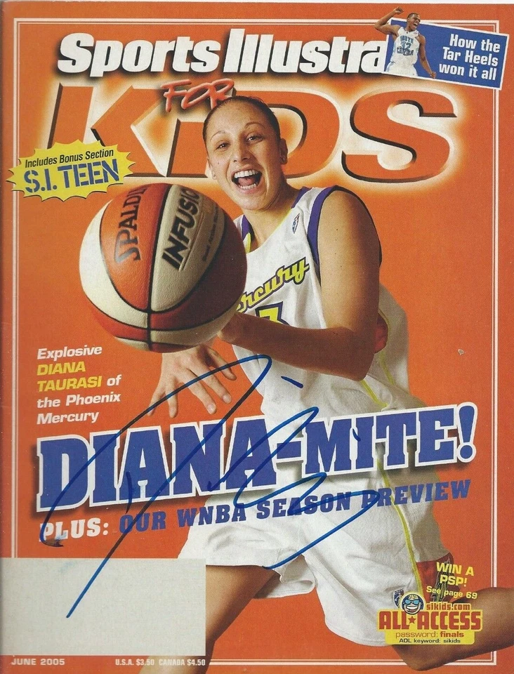 Diana Taurasi Autographed Sports Illustrated Magazine Kids June 2005 - Image 1 of 1