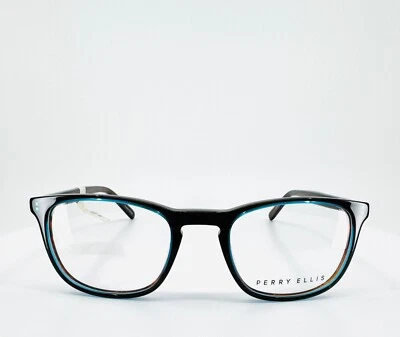 PERRY ELLIS PE 372 3 Anteojos Cuadrados Marrón Turquesa Borde Completo 48-20-140 B:38  Foto 1 de 4