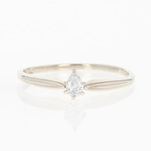 .20ct Pear-Shaped Diamond Solitaire Engagement Ring 14k White Gold Size 9.5 - Picture 1 of 6