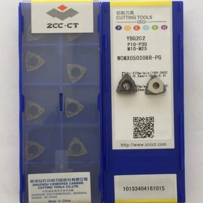 10 piezas WCMX050308R-PG YBG202 WCMX05 ZCC.CT CNC hoja insertos de carburo originales Foto 1 de 2