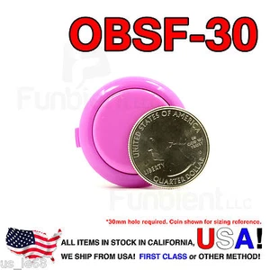Sanwa Denshi Original OBSF-30 Purple Push Button JAMMA guitar killswitch 30mm - Imagen 1 de 9