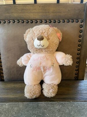 Little Me Thank Heaven For Little Girls Pink Teddy Bear Plush Toy Rattle 9" - Image 1 of 4
