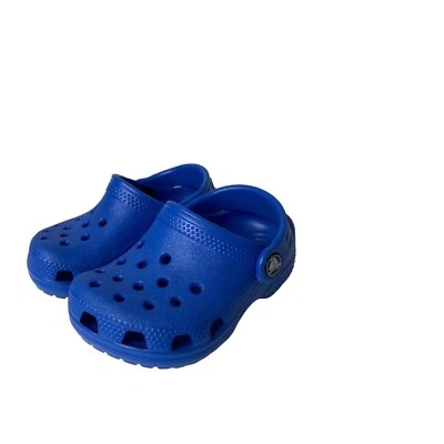 Crocs Littles Baby toddler Blue Strap Slip On Casual Clog Size US C 2/3 - Image 1 of 4