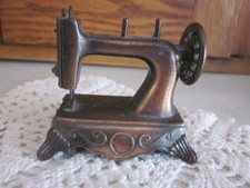 Vintage Die Cast Desk Top Pencil Sharpener - Copper Washed - Sewing Machine
