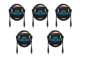 Aux-Kabel 3.5mm Monoklinke zu Monoklinke 9m AC-255-900 Audio 5 Stück Set schwarz - Bild 1 von 3