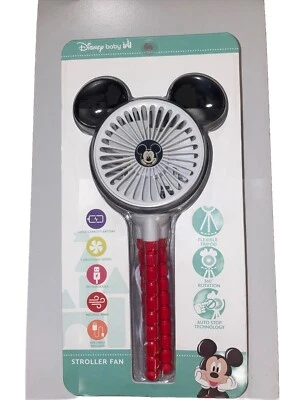 Ventilador Cochecito Disney Bebé Mickey Mouse 3 Velocidades Flexible Trípode Recargable Foto 1 de 4