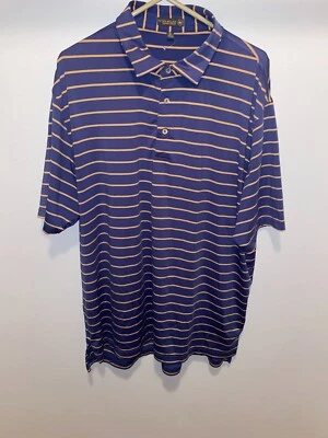 Camisa Peter Millar Para Hombre XL Verano Cómoda Golf Azul Rayas Manga Corta Foto 1 de 4