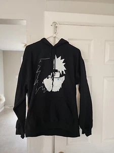 Ripple Junction x Naruto Shippuden &amp; Sasuke Split Face Anime  Hoodie. Large - Picture 1 of 3