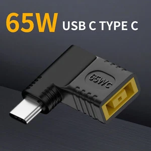 2PCS 65W For Lenovo Square Charger To USB C Type C Power Adapter Converter Elbow - Afbeelding 1 van 10
