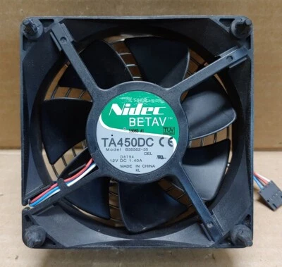 Nidec BETAV TA450DC B35502-35 12V DC1.40A Dell Y4574 D8794 Fan Case 4 pin - Image 1 of 3