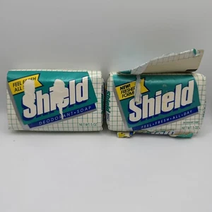 Lot Of 2 Vintage Shield Deodorant Bath Bar Soap Discontinued 5oz Sealed NOS - Picture 1 of 8