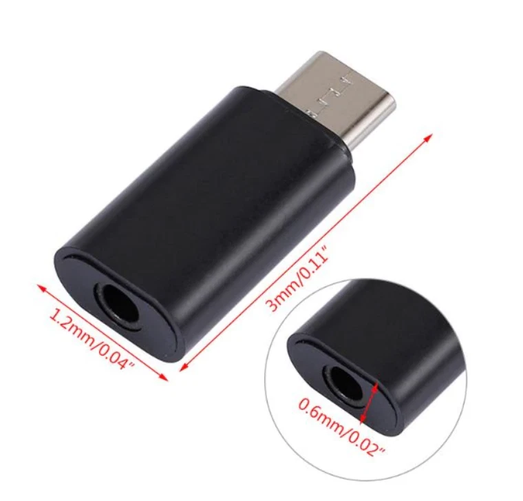 adattatore USB 3.1 Type-C uscita jack audio cuffie Aux 3.5 mm nero Xiaomi Huawei - Immagine 1 di 1