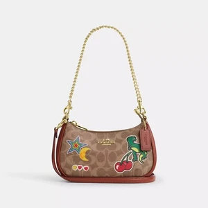 NWT Coach CW321 Teri Mini Crossbody Bag In Signature Canvas With Sticker Print - Picture 1 of 19