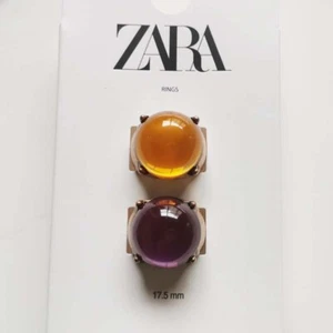 Nuevo 2 piezas Anillo de Cóctel Redondo Zara Regalo Vintage Mujeres Fiesta Joyería 2 Tallas Elegidas - Imagen 1 de 7