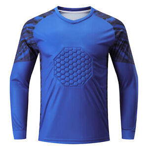 Boys Kids Soccer Goalkeeper Jersey Tops Sponge Padded Protection Goalie T-Shirt