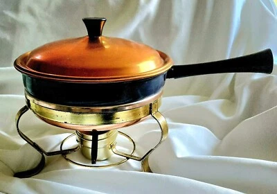 Vintage MCM Chafing Dish + "Wick and Lick" Cookbook   - Image 1 of 4