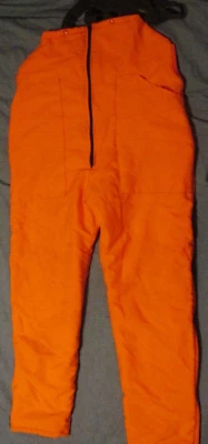 Fluorescent Orange Insulated Hunting Work Bib Overalls 30-34x30   adjustable - Image 1 of 4