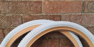 COLOURED STREET BMX TYRES WHITE GUMWALL 20 x 1.75 LS200 (PAIR, SINGLE & TUBES) - Picture 1 of 4