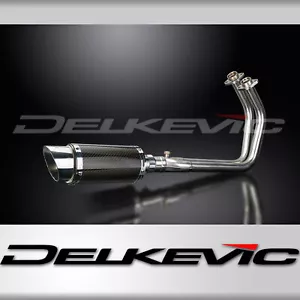 Kawasaki EN650 Vulcan S 2015-2023 2-1 Full Exhaust 8" Mini Carbon Round Muffler - Picture 1 of 5