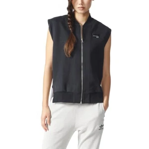Adidas Originals EQT Full Front Zip Regular Fit Vest Women Black/White bk6156 - Picture 1 of 6