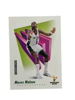 Excelente: Tarjeta coleccionable SkyBox Moses Malone Milwaukee Bucks 1991-92 de colección Foto 1 de 2