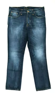 .Nudie 'SLIM JIM BLUE BARLEY' Organic Cotton Jeans Size W34 L32 - Foto 1 di 10