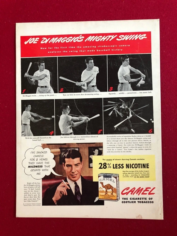 1950, Joe DiMaggio, "CAMEL Cigarettes" Ad (Scarce) - Image 1 of 1