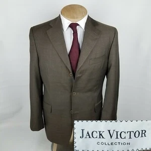 Jack Victor Collection Vitale Mens Sport Coat 40R Brown Pinstripe Blazer Jacket - Picture 1 of 12