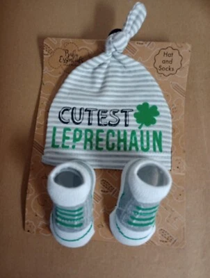 St. Patrick's Day Baby Hat And Socks Size 0-6M  - Image 1 of 4