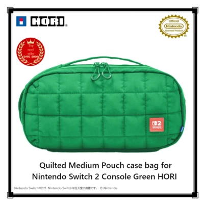 Funda acolchada mediana para consola Nintendo Switch 2 verde HORI Japón NUEVA Foto 1 de 4