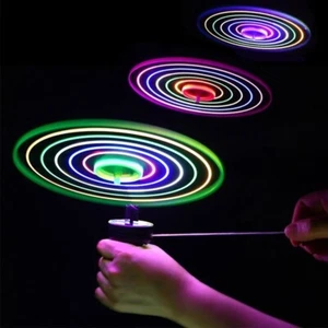 Kids Luminous Flying Disc Propeller Toys LED Lighting Pull String Flying UFO Toy - Picture 1 of 7