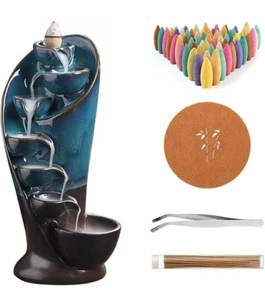 Räucherstäbchenhalter Wasserfall Räucherwerkhalter mit 30 Düfte Räucherstäbchen - Bild 1 von 10