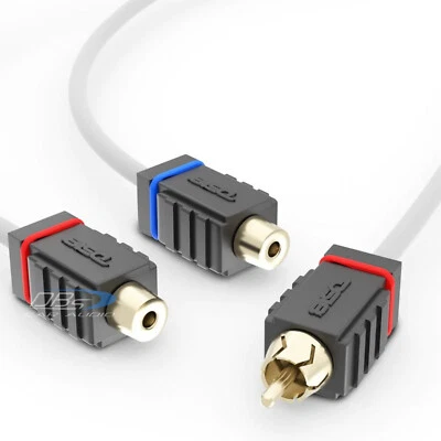 DS18 MOFCR-2F1M Marine Grade 2 Female to 1 Male Rca Splitter Cable 100% OFC Wire - Image 1 of 4