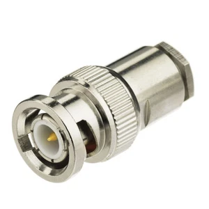 BNC clamp plug male straight RF Coax connector for RG58 LMR195 RG400 RG142 cable - Picture 1 of 4