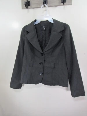 Blazer Mujer AGB Talla 10 Pequeño Negro Botón Forrado Delantero Manga Larga Foto 1 de 4