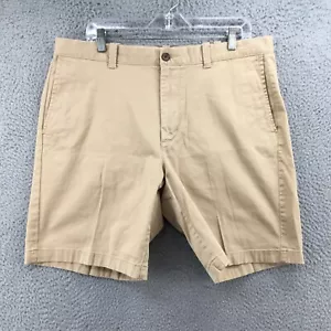 J.Crew Chino Shorts Mens 36 (actual 38x9) Beige Cotton Blend Mid Rise Flat Front - Picture 1 of 16