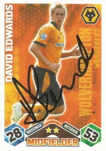 DAVE EDWARDS SIGNED WOLVES 2009/2010 MATCH ATTAX TRADING CARD+COA - Picture 1 of 1