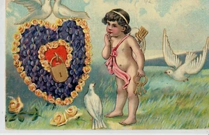 CARTOLINA AUGURALE PASQUA MOLTO BELLA - VIAGGIATA 1920 - Foto 1 di 2