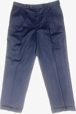 Pantalones de vestir LAUREN Ralph Lauren Total Comfort 100 % lana para hombre talla 34x30 azul marino prendedores Foto 1 de 4