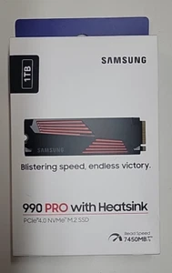 Samsung 990 PRO 1TB M.2 SSD With Heatsink MZ-V9P1T0 NEW - Afbeelding 1 van 5