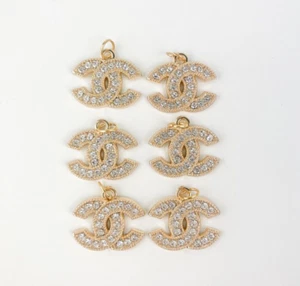 Vintage Designer Rhinestone 22mm Button STAMPED | 6 PC Bundle - Picture 1 of 2