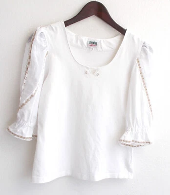 Damen Trachten Shirt weiß m. Spitzenbesatz Gr. 38 v. Country Line - Bild 1 von 2